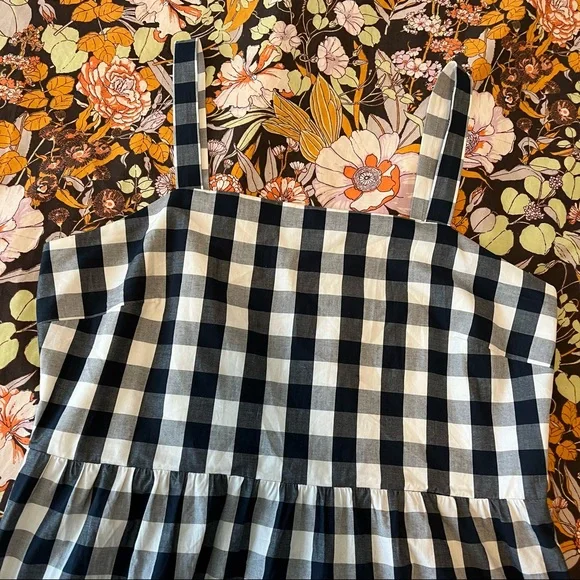 Navy Gingham Maxi Dress - Picture 2 of 5